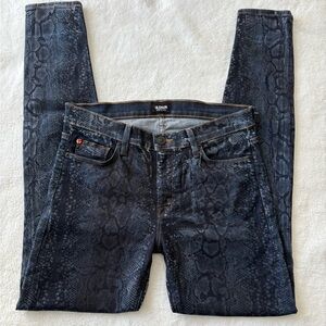 Hudson Jeans Women's Nico Super Skinny Mid-rise Jeans in Blue Snake Print